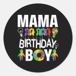 Sticker Rond Maman De L'Anniversaire Garçon Autisme Maman