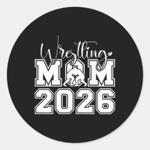 Sticker Rond Maman de lutteur Senior 2026 Fière Maman de Senior
