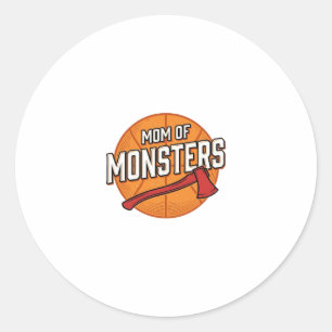 Sticker Rond Maman de monstres Conception de maman de basket-ba