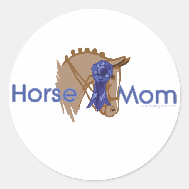 Sticker Rond Maman du cheval (Devant)