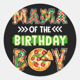 Sticker Rond Maman du garçon anniversaire garçon amateur de piz