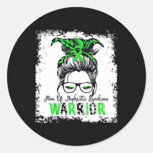 Sticker Rond Maman Du Syndrome Néphrotique Guerrier Green Ribbo