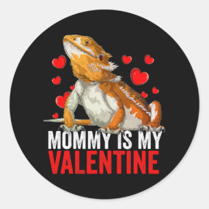 Sticker Rond Maman est mon Secourt de dragon à la Saint Valenti