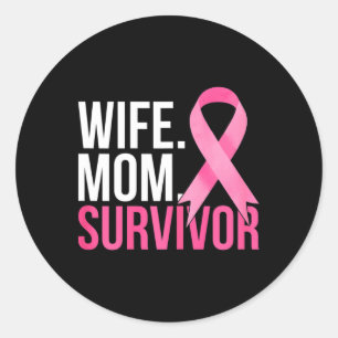 Sticker Rond Maman Femme Survivante Sensibilisation au cancer d