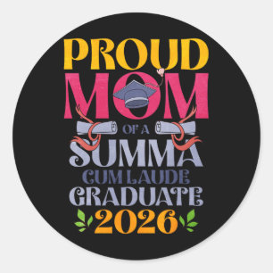 Sticker Rond Maman fière d'un diplômé Summa Cum Laude 2026
