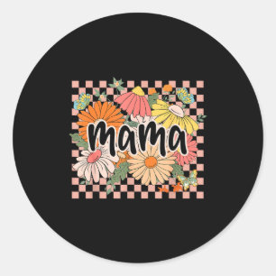 Sticker Rond Maman fleurs fête des mères fleur sauvage fille fe
