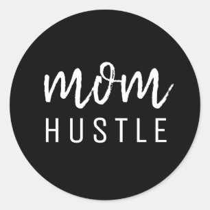Sticker Rond Maman Hustle   Script moderne Fête des Mères Noire