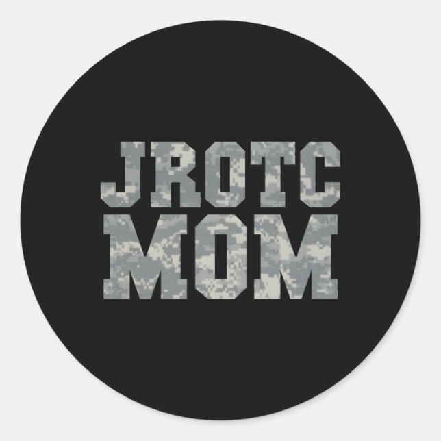 Sticker Rond Maman Jrotc Fier Pour Les Mères Junior Rotc Fier (Devant)