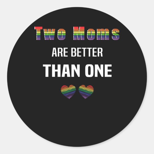 Sticker Rond Maman LGBT Maman LBGBTQ Mariage Lesbienne Gay (Devant)