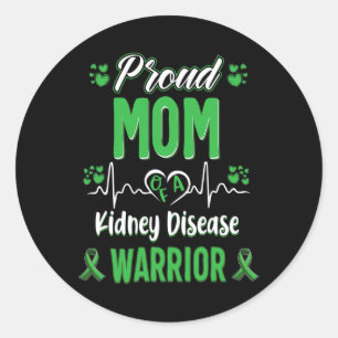 Sticker Rond Maman Maladie du rein Guerrier Sensibilisation Rub