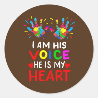 Sticker Rond Maman Mama Autistique Sensibilisation sur l'autism