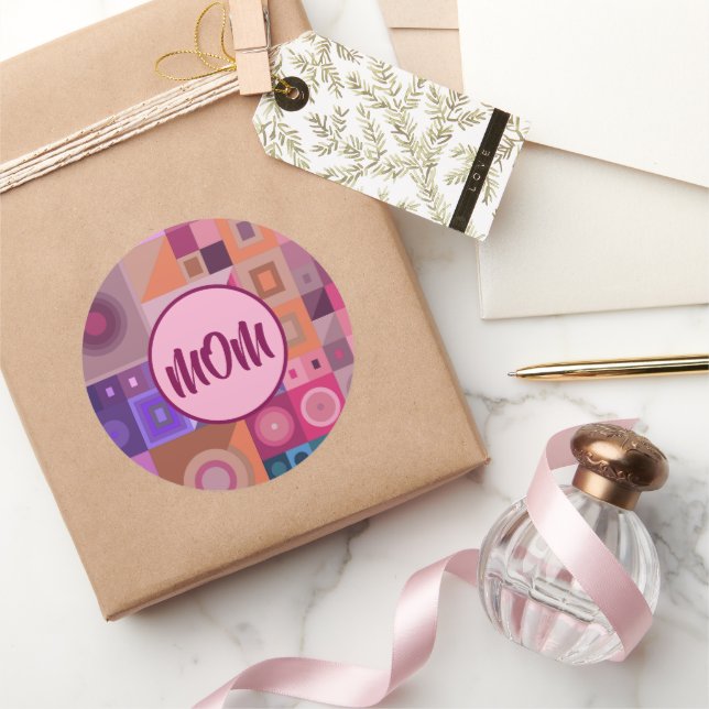 STICKER ROND MAMAN, MÈRE, FEMMES, ANNIVERSAIRE, CADEAU  ARGENTÉ (Cadeaux)