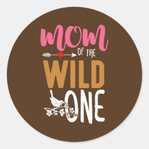Sticker Rond Maman of the Wild One Mother's Day Momma Mama 