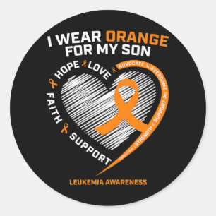 Sticker Rond Maman Papa Leucémie Sensibilisation Fils Leucémie 