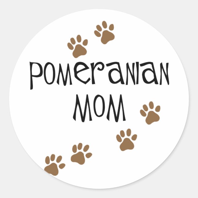 Sticker Rond Maman poméranienne (Devant)