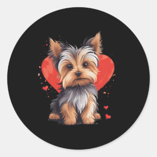 Sticker Rond Maman propriétaire de Yorkie Papa amoureux du chie