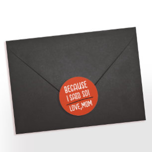 Sticker Rond Maman Rouge Et Blanche Moderne Dit Drôle Typograph