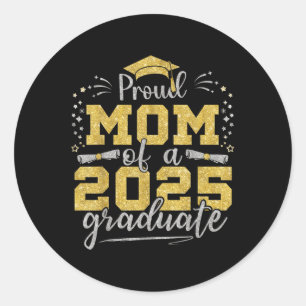 Sticker Rond Maman Senior 2025 Fier Maman D'Un Cl De 2025 Diplô