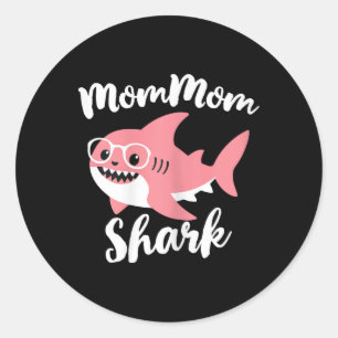 Sticker Rond Maman Shark Fête des mères grand-mère drôle Maman-