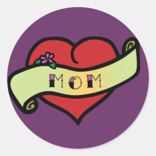 Sticker Rond Maman Tattoo Heart