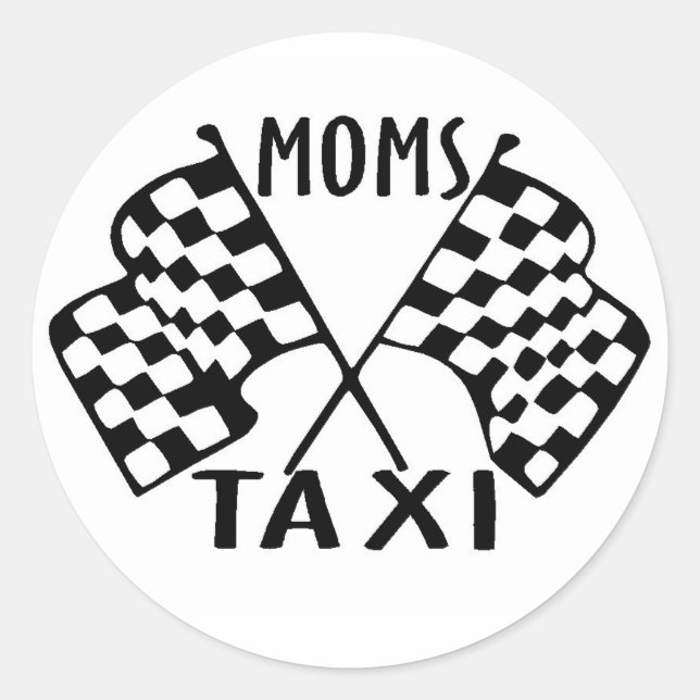 Sticker Rond maman taxi (Devant)