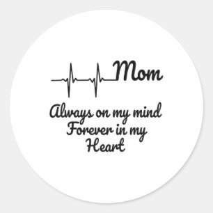 Sticker Rond Maman Toujours Dans Mon Esprit Pour Toujours Dans 