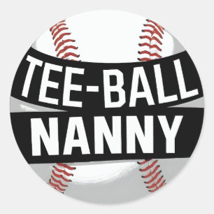 Sticker Rond Mamie de Tee-Ball Funny Teeball Grand-mère