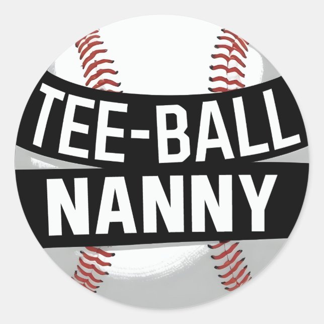 Sticker Rond Mamie de Tee-Ball Funny Teeball Grand-mère (Devant)