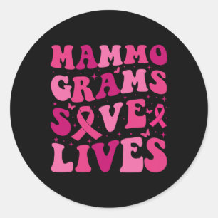 Sticker Rond Mammogrammes Sauver des vies Sensibilisation au ca