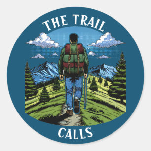 Sticker Rond Man Randonnée a Trail comme l'A.T.