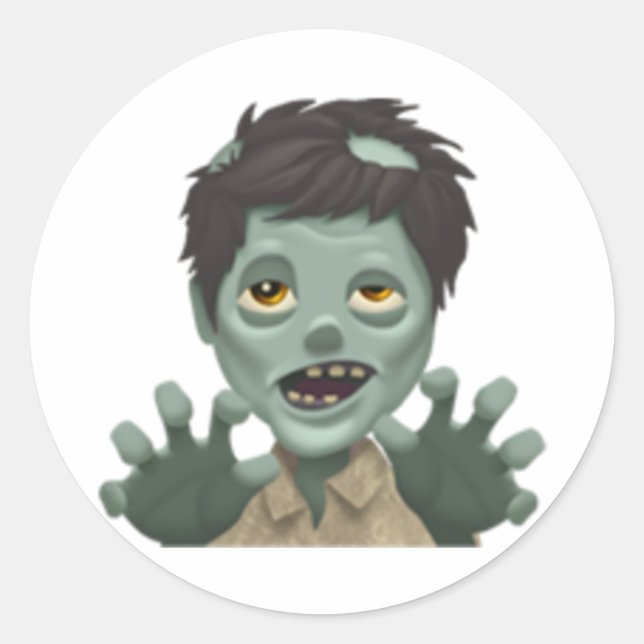 Sticker Rond Man Zombie - Emoji (Devant)