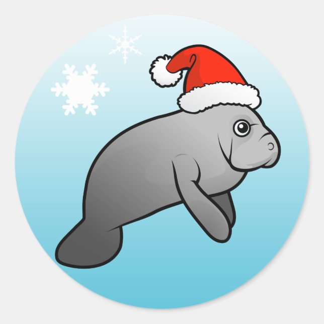Sticker Rond Manat de Noël Père Noël (Devant)