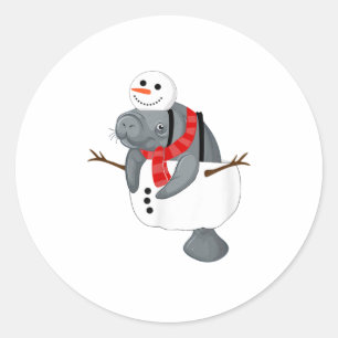 Sticker Rond Manatte Christmas Snowman Carrot Nose S