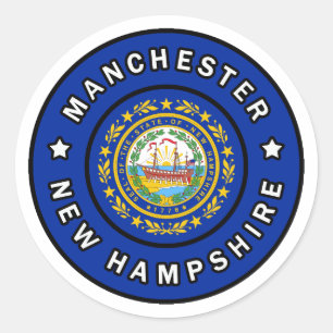 Sticker Rond Manchester New Hampshire