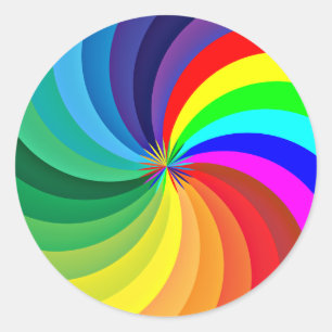 Sticker Rond Mandala-46556 couleur arc-en-ciel