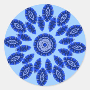 Sticker Rond Mandala Blue Tahoe