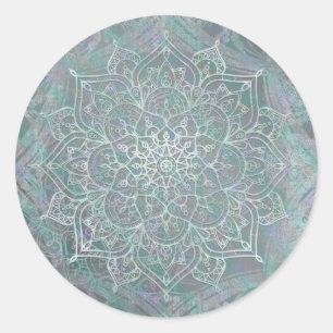 Sticker Rond Mandala Bohème Chic Iridescent Scintillant