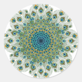 Sticker Rond Mandala couleur Peacock Homme