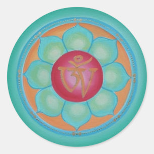 Sticker Rond Mandala de Lotus de Tibétain