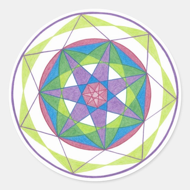 Sticker Rond Mandala de transformation (Devant)