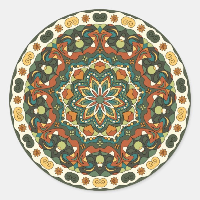 Sticker Rond Mandala décoratif lumineux (Devant)