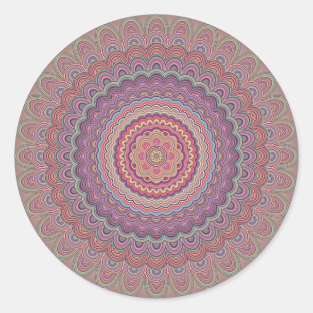 Sticker Rond Mandala géométrique hippie (Devant)