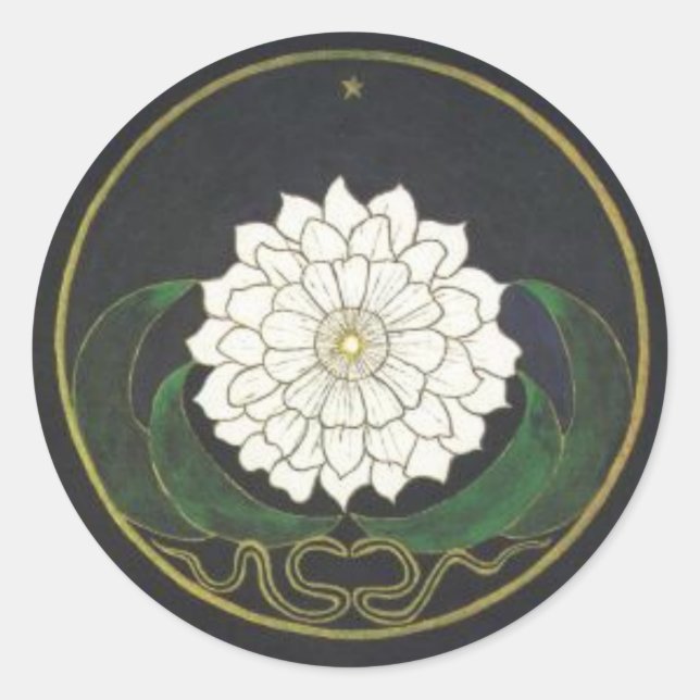 Sticker Rond Mandala Golden Flower (Devant)