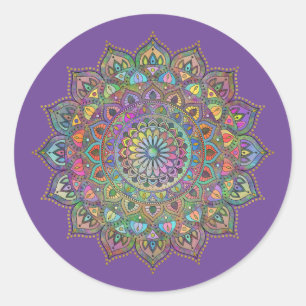 Sticker Rond Mandala Inde Style 1