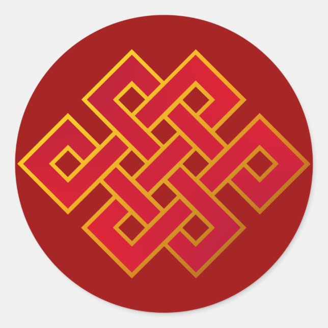 Sticker Rond Mandala Karma Bouddhisme noeud éternel (Devant)