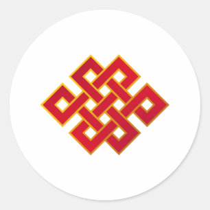Sticker Rond Mandala Karma Bouddhisme noeud éternel