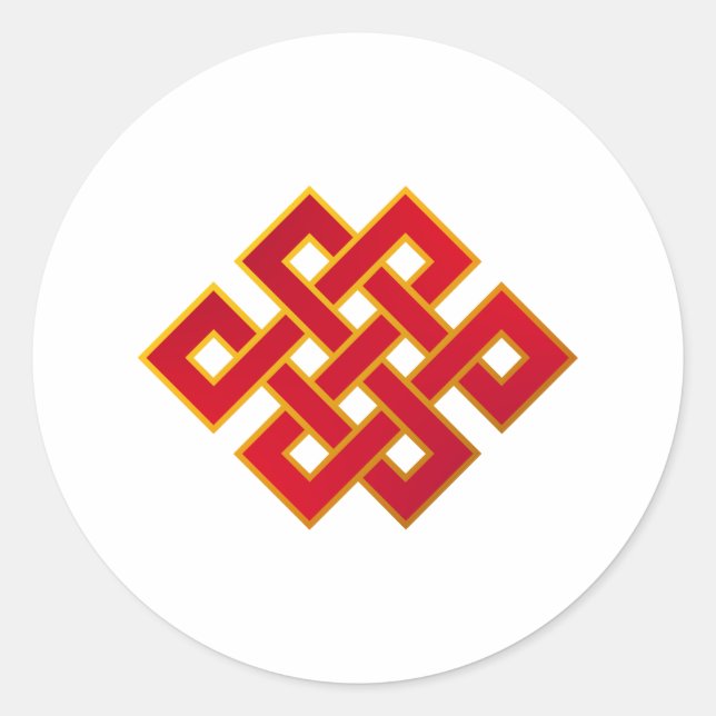 Sticker Rond Mandala Karma Bouddhisme noeud éternel (Devant)
