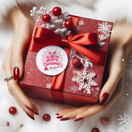 Sticker Rond Mandala moderne à Noël de la neige