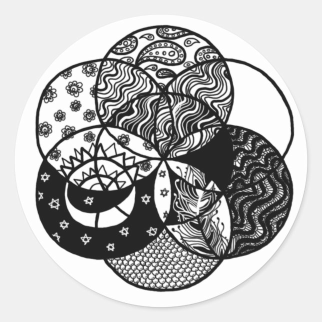 Sticker rond Mandala Semence de vie (Devant)