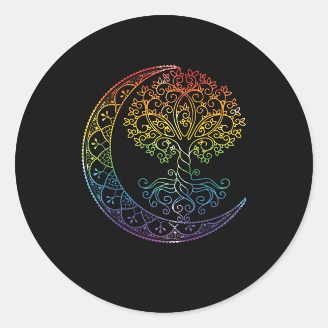 Sticker Rond Mandala Tree of Life Tattoo (Devant)